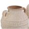Cream Ceramic Textured Vase Set with Handles &#x26; Terra Cotta Accents